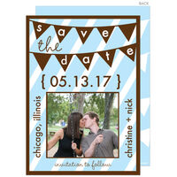 Blue Save the Date Banner Photo Announcements