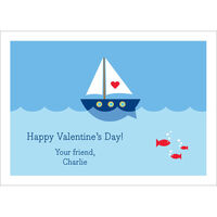 Heart Sailboat Valentine Exchange Cards