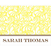 Yellow Paisley Foldover Note Cards