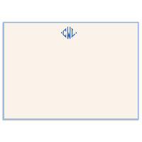 Soft Blue Hand-Bordered Flat Note Cards