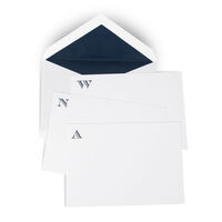 Wall Street Navy Initial Boxed Note Cards