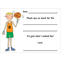 The Basketball Boy Birthday Fill In Notecards