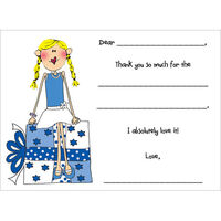 Chanukah Girl Fill-In Thank You Note Cards