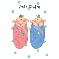 Green Swaddle Foldover Note Cards