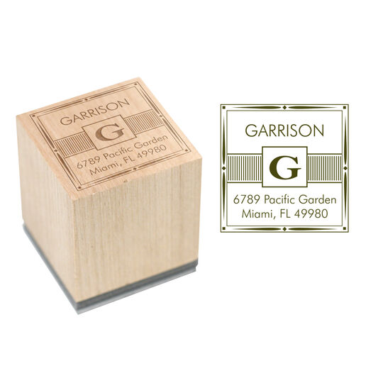 Personalized Garrison Wood Block Rubber Stamp