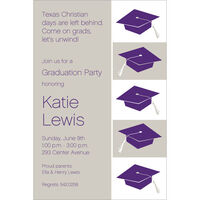 Purple Graduation Caps Invitations