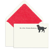 Elegant Note Cards with Engraved Black Dog