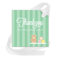 Stripe Crib Gift Tags with Attached Ribbon