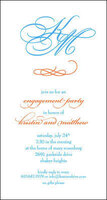 Blue Monogram Engagement Party Invitations