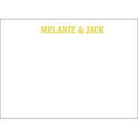 Yellow Name Flat Note Cards