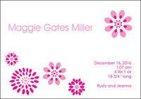 Petite Scattered Pink Flower Baby Announcements