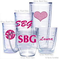 Personalized Pink Heart Tervis Tumblers