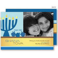 Blue Apples Jewish New Year Photo Cards