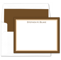 Brown Borders Flat Note Cards