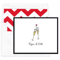 Champagne Flutes Foldover Note Cards