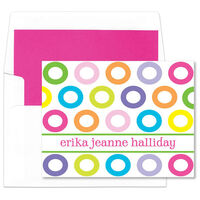 Multi Color Circles Foldover Note Cards