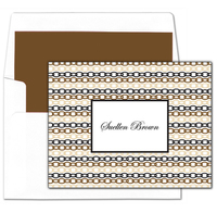 Brown Chain Link Foldover Note Cards