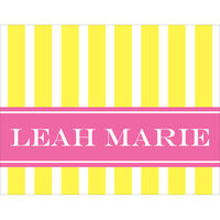 Yellow & Pink Classic Stripes Foldover Note Cards