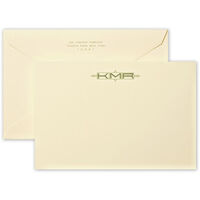 Correspondence Monogram Flat Note Cards - Raised Ink
