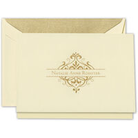 Decorative Design Folded Note Cards - Hand Engraved