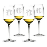 Monogrammed 13 oz. Chardonnay Wine Glass Set of 4