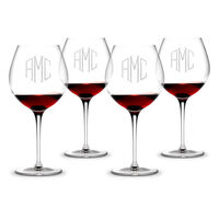 Monogrammed 22 oz. Burgundy Wine Glass Set of 4