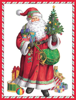 Long Coat Santa Holiday Cards