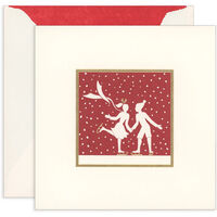 Couple on Skates Holiday Cards with Inside Imprint
