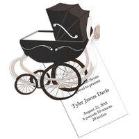 Baby Carriage Die-cut  Invitations