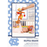 University of North Carolina Dotted Border Photo Baby Announcements