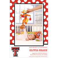 Texas Tech University Dotted Border Photo Baby Announcements