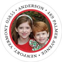 The Family Photo Round Address Labels