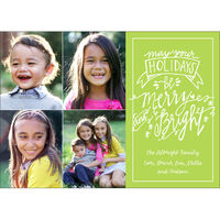 Lime Merry and Bright Holiday Photo Cards