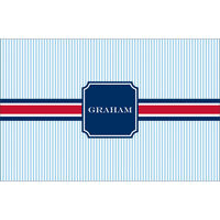Red and Navy Seersucker Band Placemats