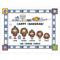 Chanukah Meets Thanksgiving Family Holiday Card