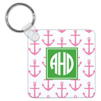 Pink Anchors Key Chain