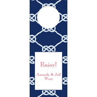 Navy Nautical Knot Wine Tags