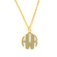 Petite Circle Monogram with Rope Chain Necklace