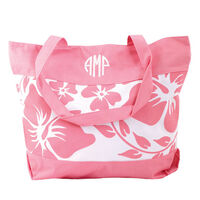 Pink Island Floral Tote Bag