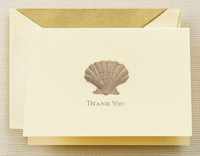Hand Engraved Scallop Thank You Boxed Note Cards