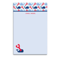 Nautical Whales and Lobsters Notepads