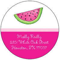 Watermelon Round Address Labels