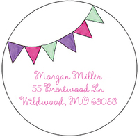 Party Flags Round Address Labels