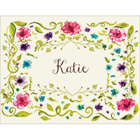 Pink Roses Marquee Foldover Note Cards