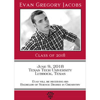 Red and White Graduation Photo Announcements
