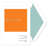 Orange Party Verb Invitations