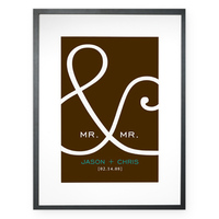 Mr & Mrs in Chocolate Personalized Print