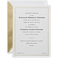 Engraved White Social Invitations with Frame