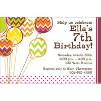 Chevron Balloons Birthday Invitations