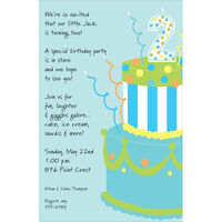 Boy 2 Cake Birthday Invitations